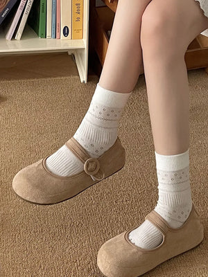 Round Toe Flat Slip-Ons - Makw Official Site