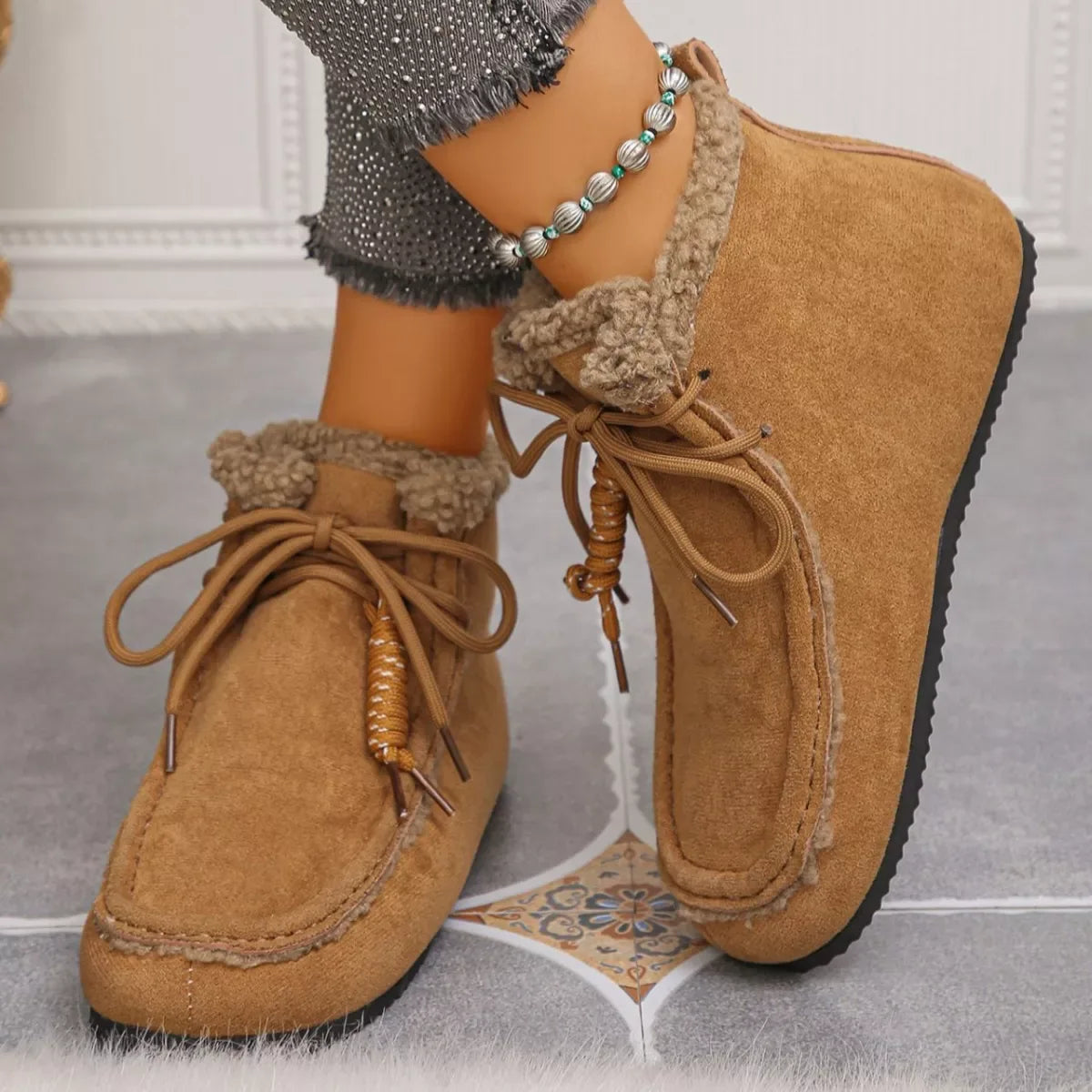 Plush Lining Ankle Boots - Makw Official Site