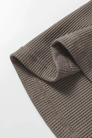 Waffle Knit Shirt Tunic Dress - Makw Official Site