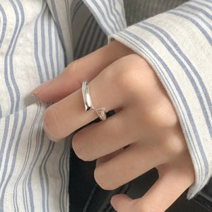 925 Sterling Silver Bypass Ring - Makw Official Site