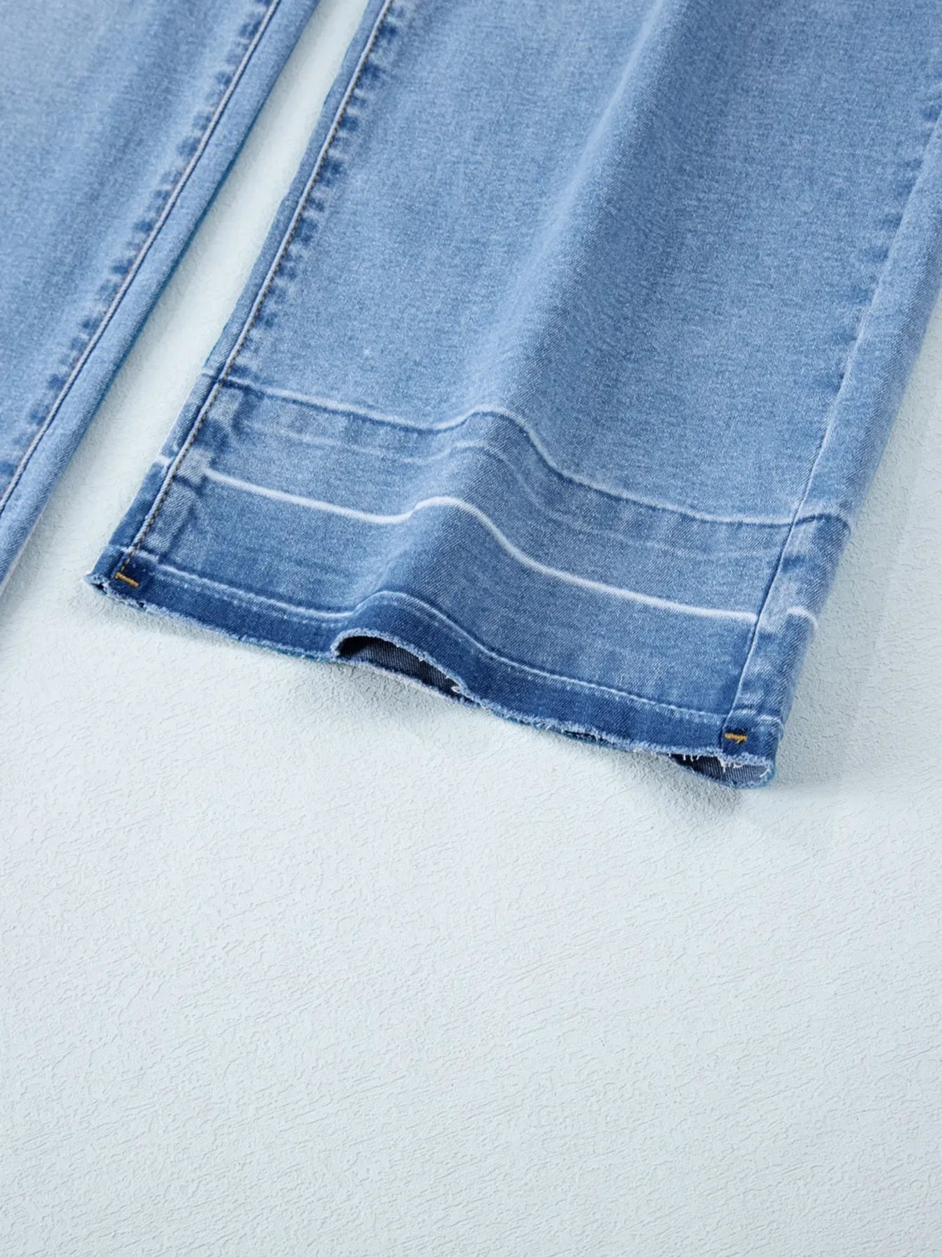 High Waist Wide Leg Washed Jeans - Makw Official Site