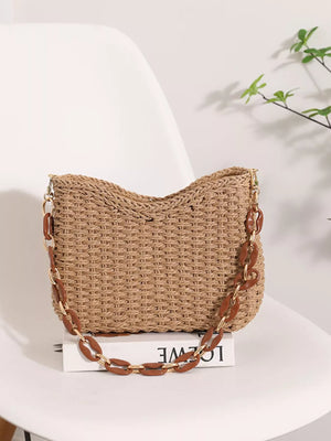 Woven Straw Shoulder Bag - Makw Official Site