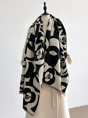 Floral Patterned Warm Scarf - Makw Official Site