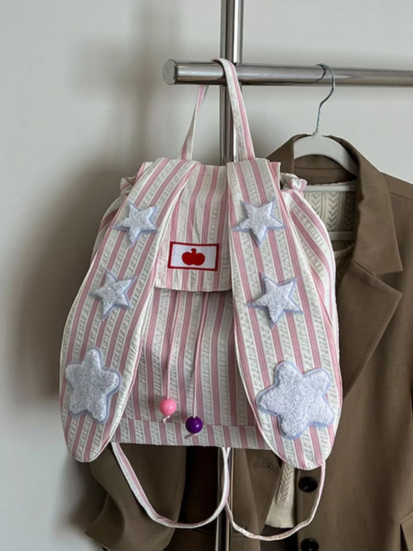 Striped Star Bunny Ear Backpack Bag - Makw Official Site