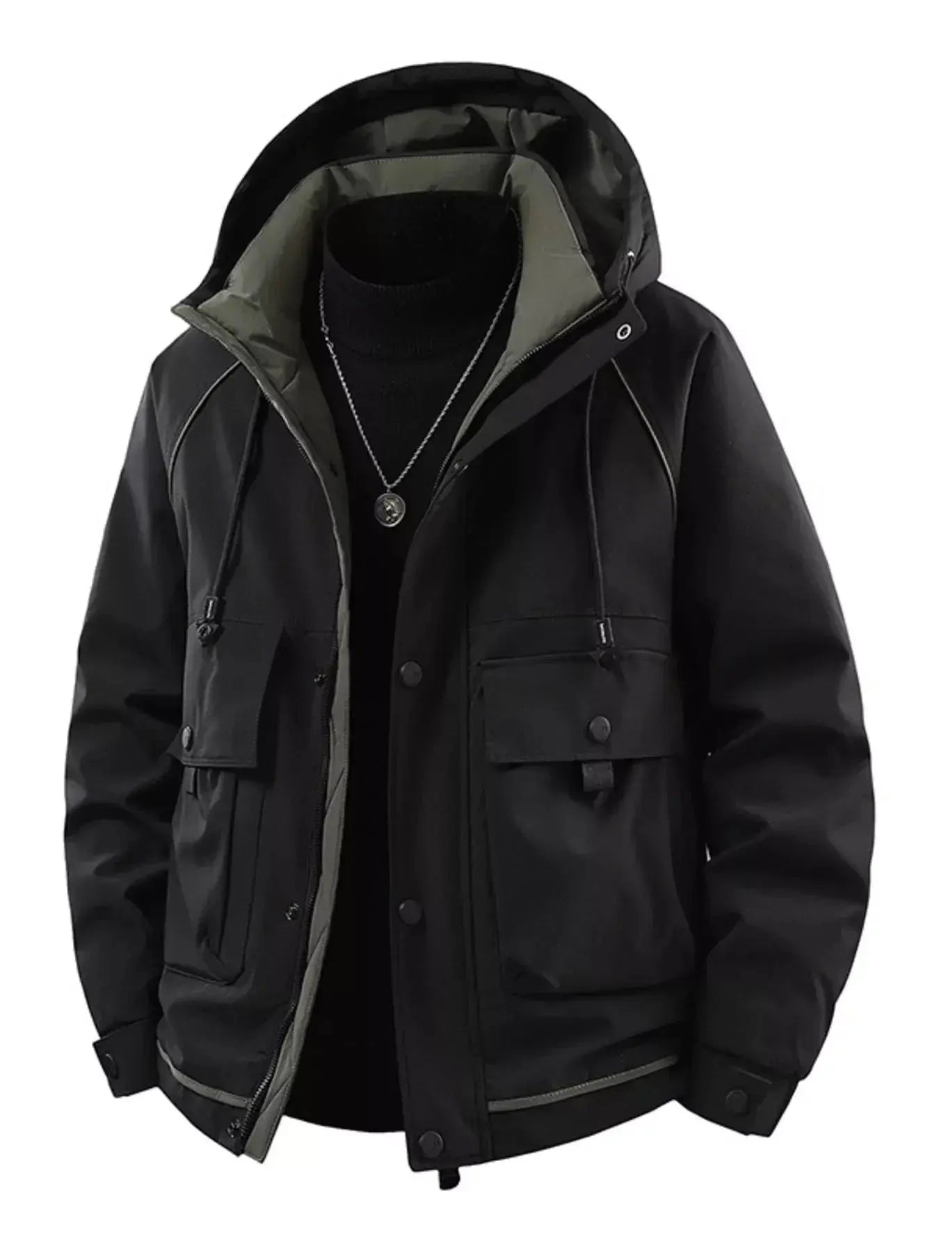 Men's Plus Size Hooded Padded Winter Jacket - Makw Official Site