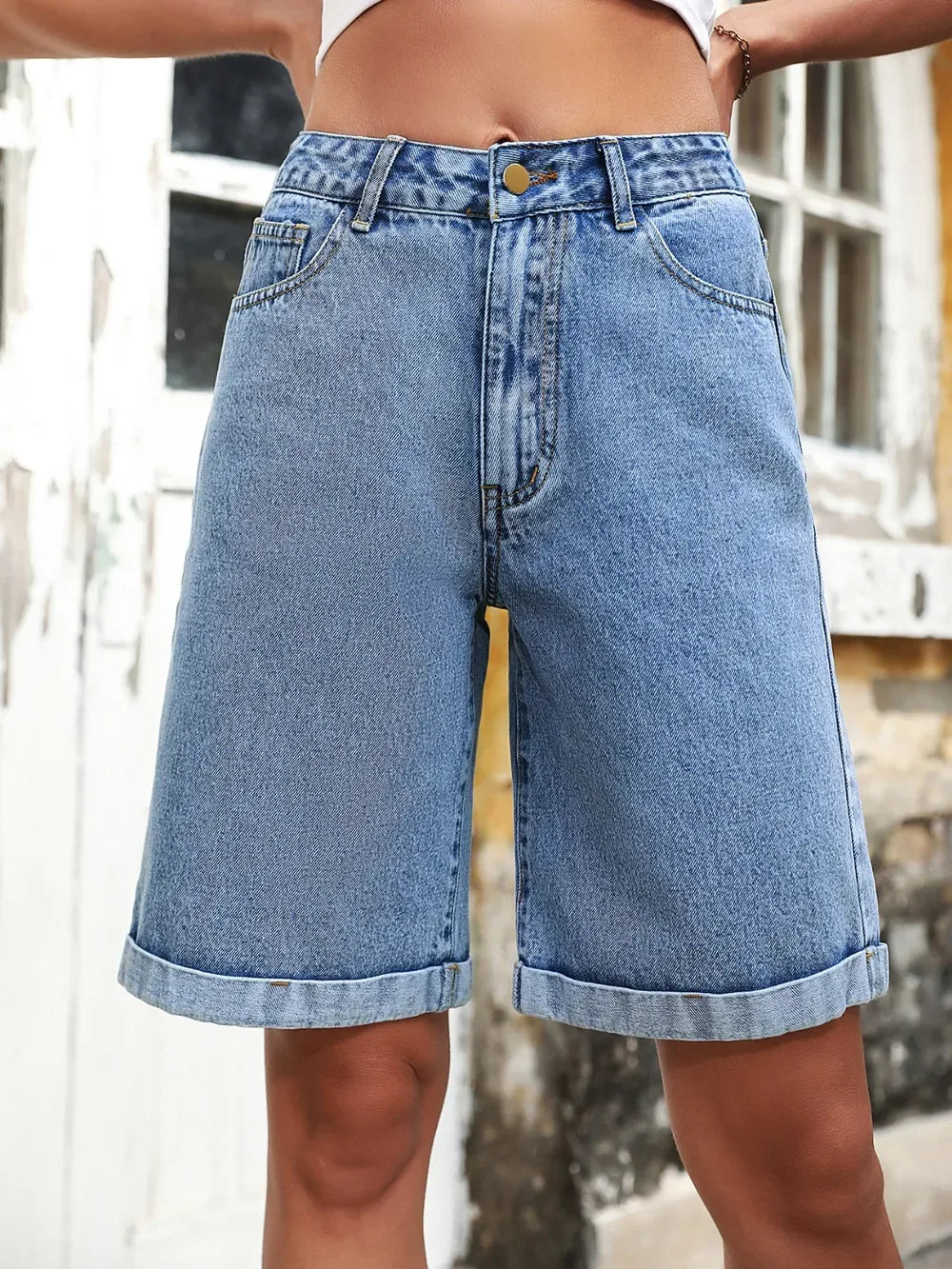 High Waist Denim Shorts - Makw Official Site