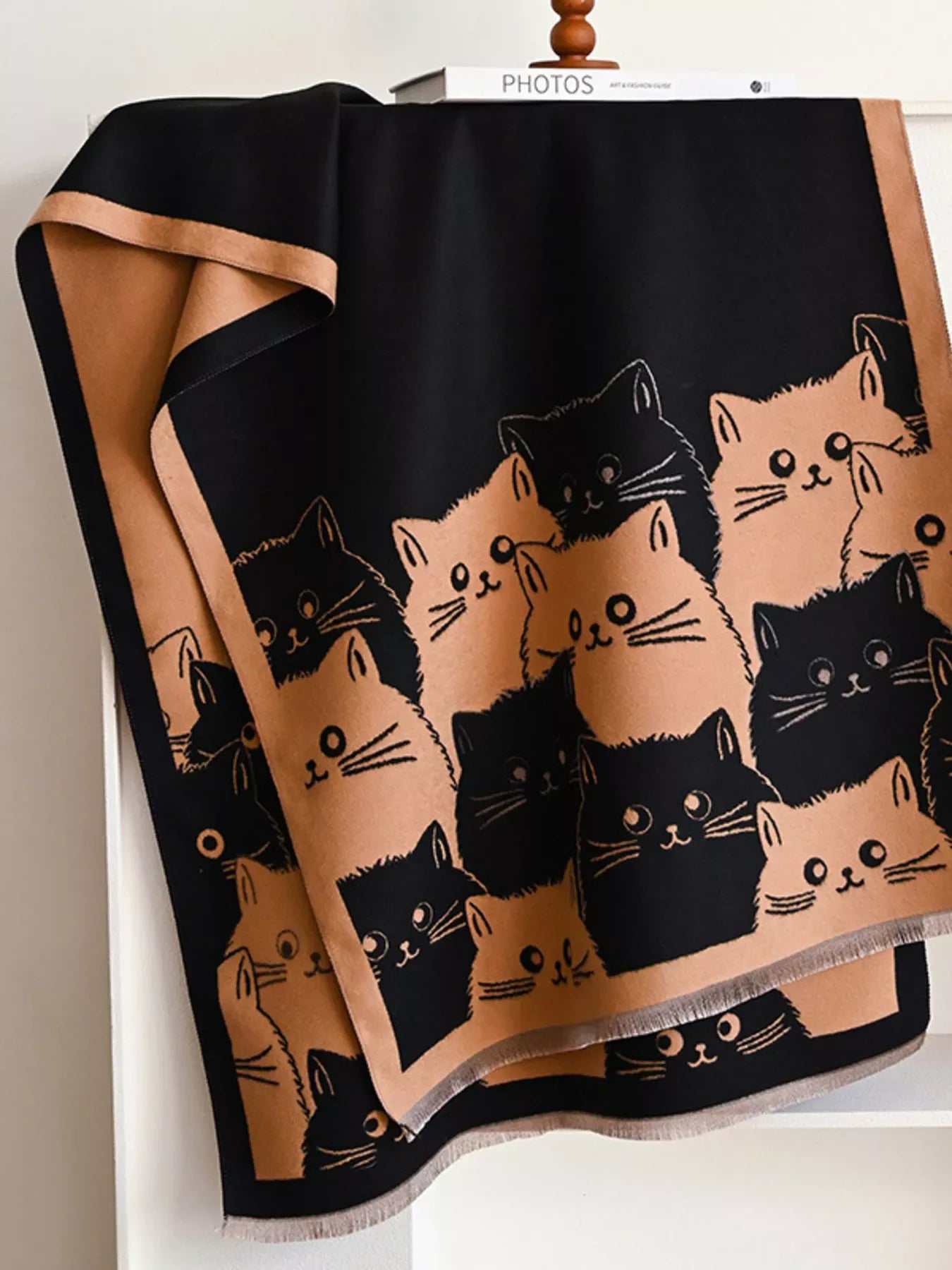 Cute Cat Pattern Knitted Scarf - Makw Official Site