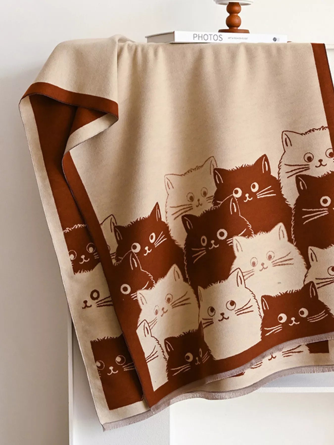 Cute Cat Pattern Knitted Scarf - Makw Official Site