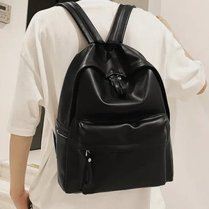 PU Leather Zip Backpack Bag - Makw Official Site