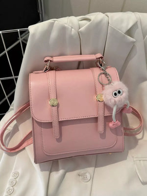 PU Leather Flap Backpack Bag - Makw Official Site