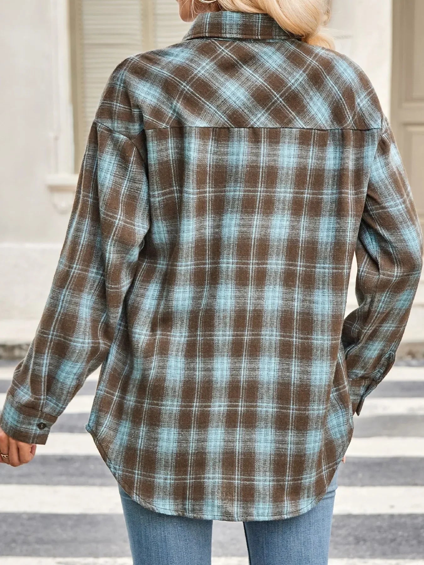 Plaid Button Up Long Sleeve Shirt - Makw Official Site
