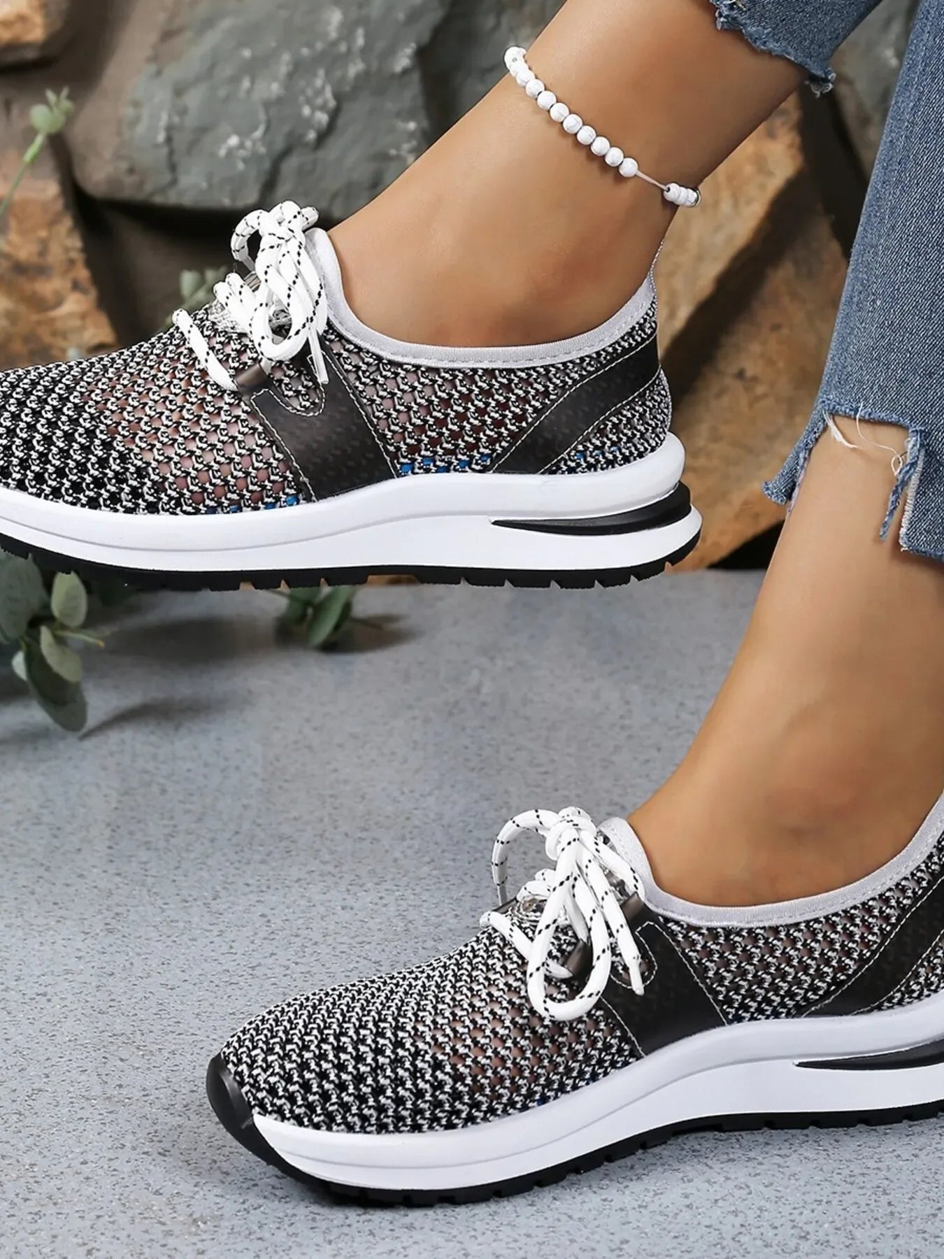 Mesh Breathable Lace Up Athletic - Makw Official Site