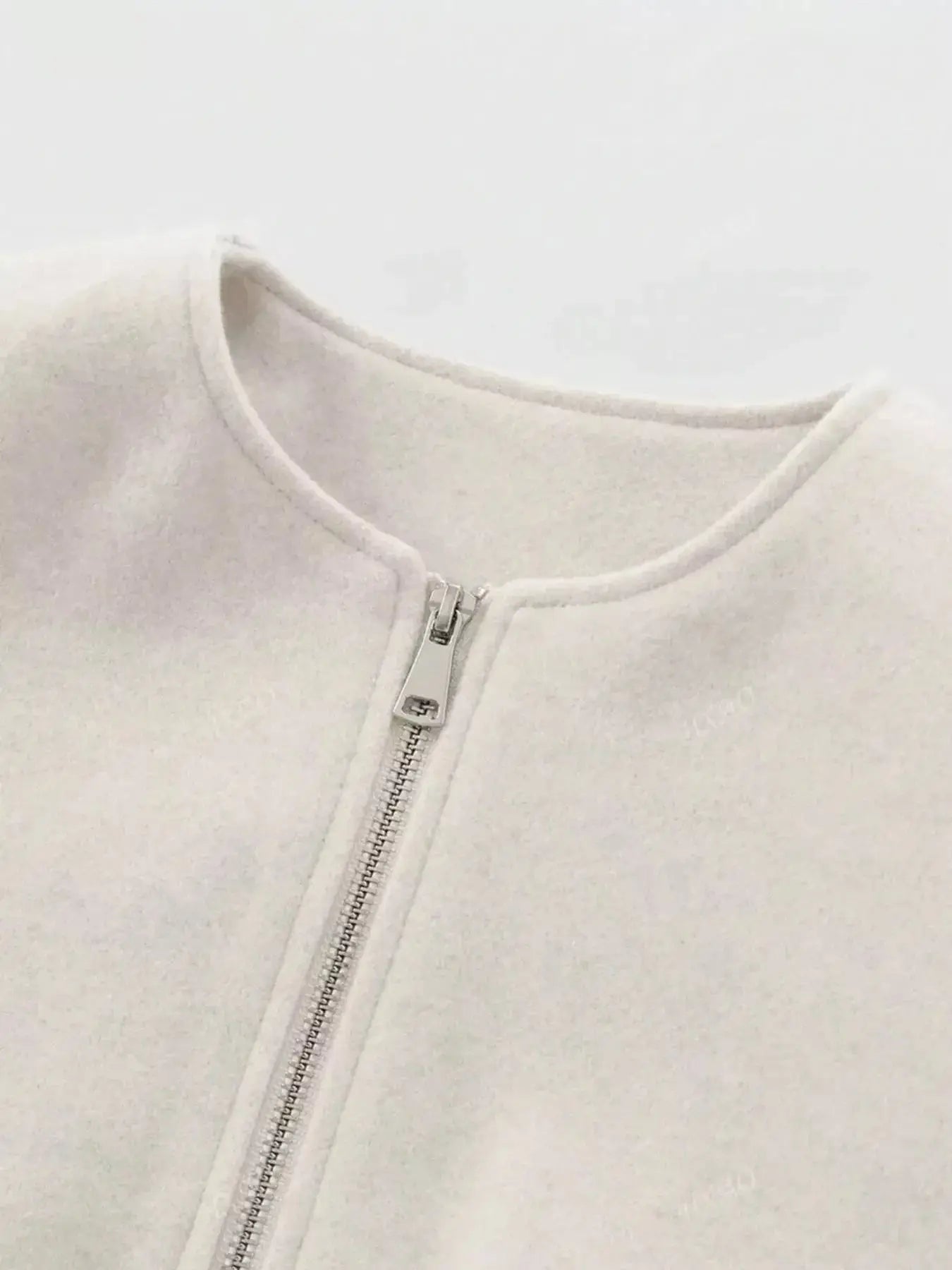 Plus Size Casual Fleece Zip-Up Bomber Jacket - Makw Official Site