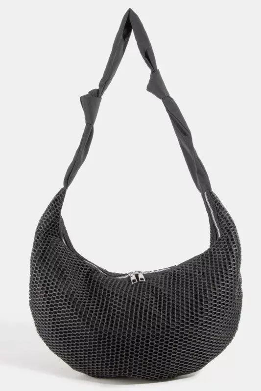 Fame Textured Mesh Knot Shoulder Bag - Makw Official Site