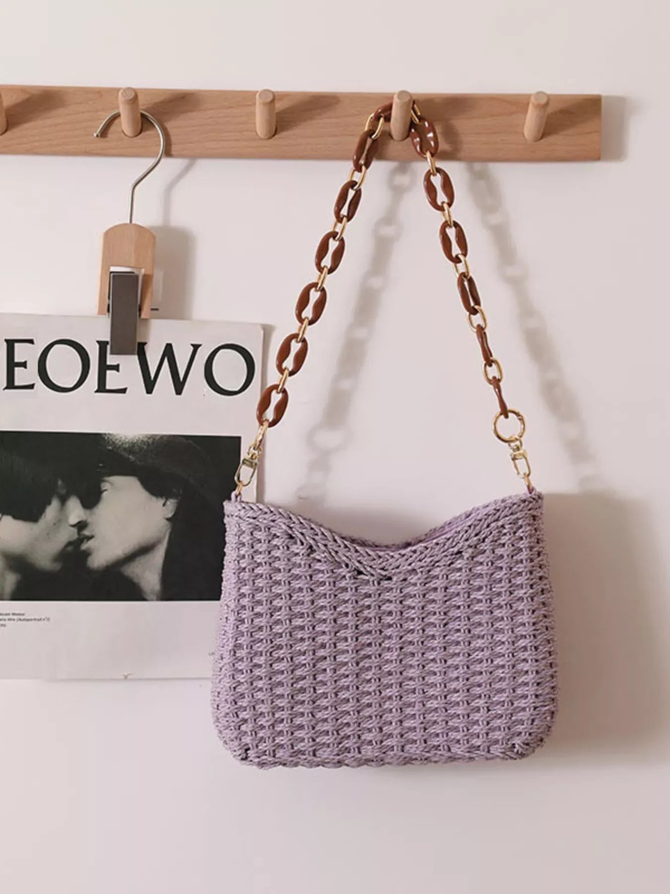 Woven Straw Shoulder Bag - Makw Official Site