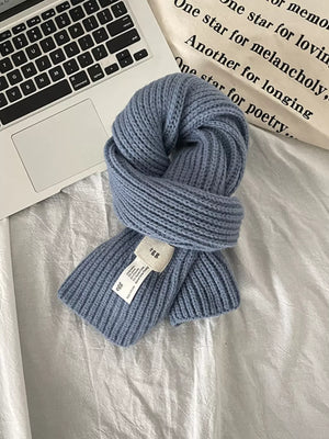 Knitted Ribbed Scarf - Makw Official Site