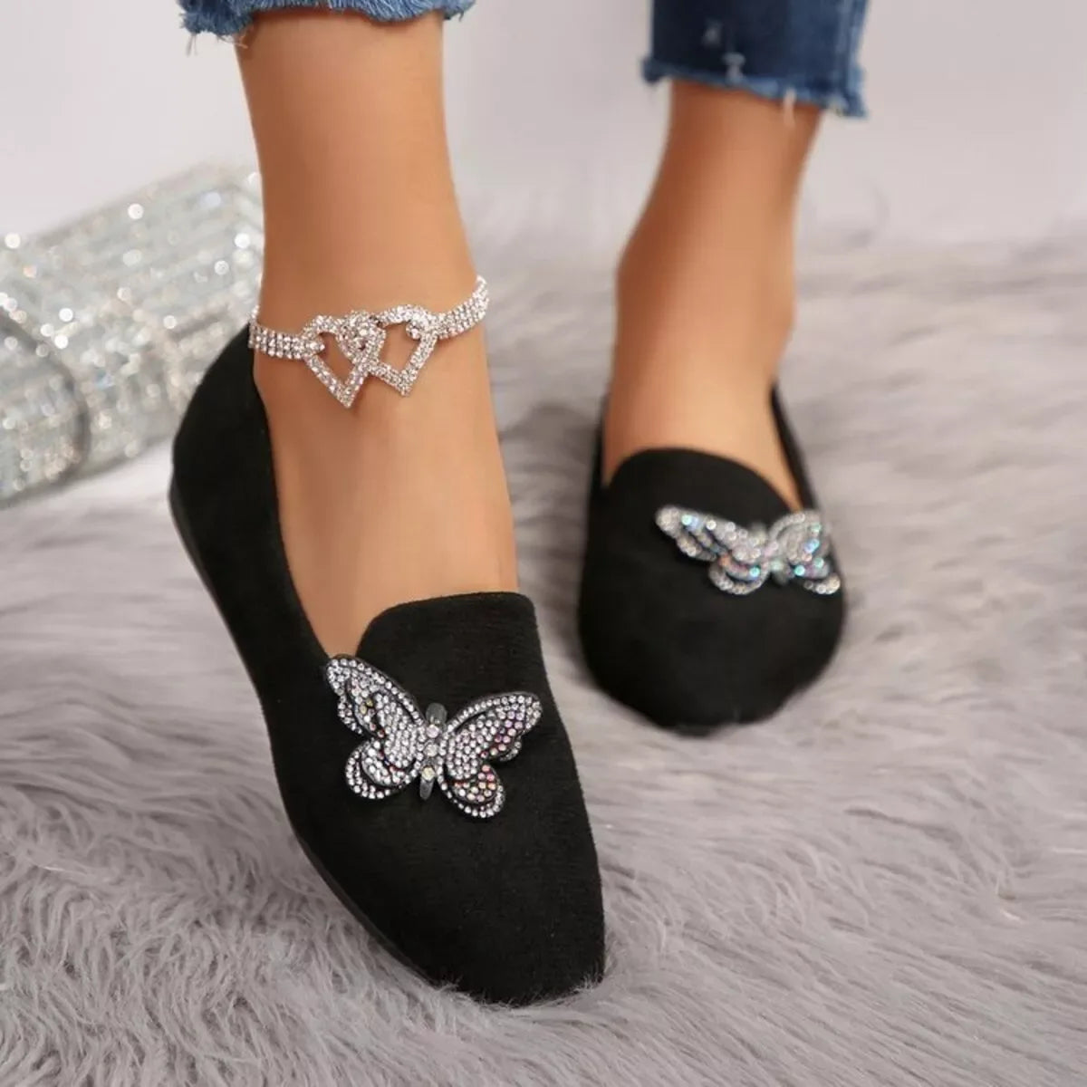 Butterfly Decor Slip-Ons - Makw Official Site