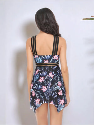 Cutout Printed Two-Piece Swim Set - Makw Official Site