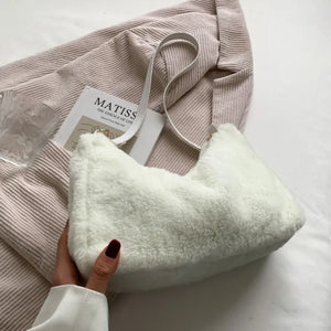 Faux Fur Removable Strap Shoulder Bag - Makw Official Site