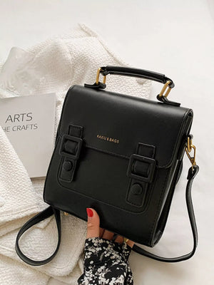 Double Buckle Square Backpack Bag - Makw Official Site