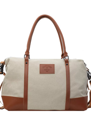 Canvas Leather Trim Travel Bag - Makw Official Site