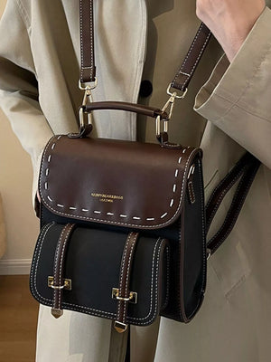 Vintage Style Leather Backpack Bag - Makw Official Site