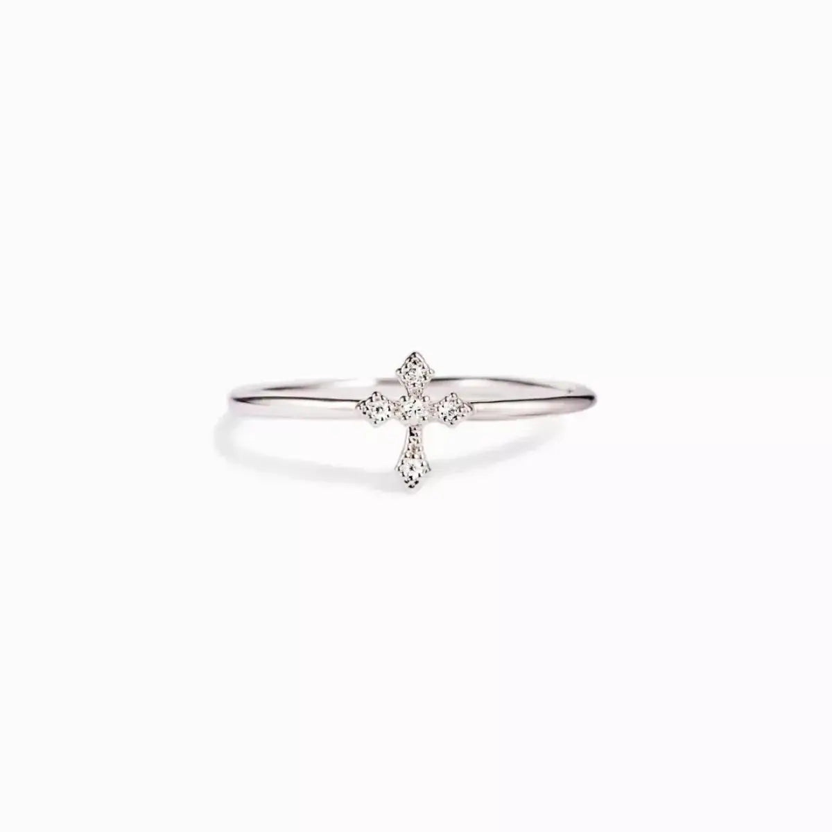 925 Sterling Silver Zircon Cross Ring - Makw Official Site