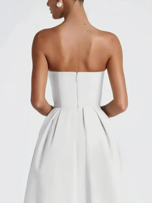 Solid Color Tube Midi Dress - Makw Official Site