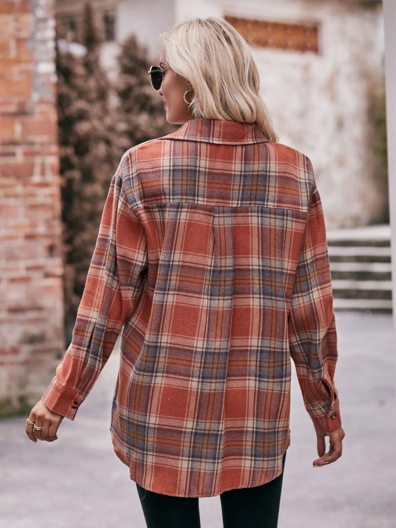 Plaid Button-Down Long Sleeve Shirt - Makw Official Site