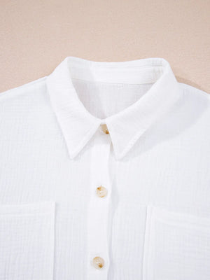 Lace Sleeve Button Down Shirt - Makw Official Site
