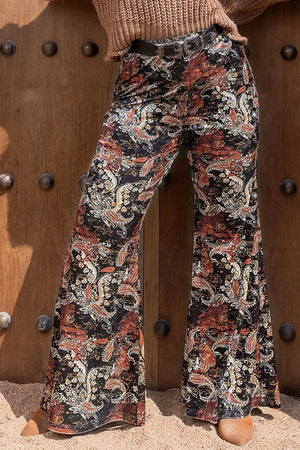 Plus Size Printed Wide Leg Long Pants - Makw Official Site