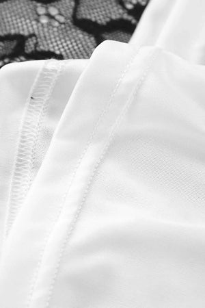 Lace Sweetheart Neck Flare Sleeve Mini Dress - Makw Official Site