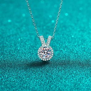 1 Carat Moissanite Rabbit Ears Shape Pendant Necklace - Makw Official Site