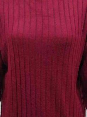 Ribbed Knit Turtleneck Mini Dress - Makw Official Site