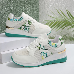 Floral Mesh Wedge Athletic - Makw Official Site