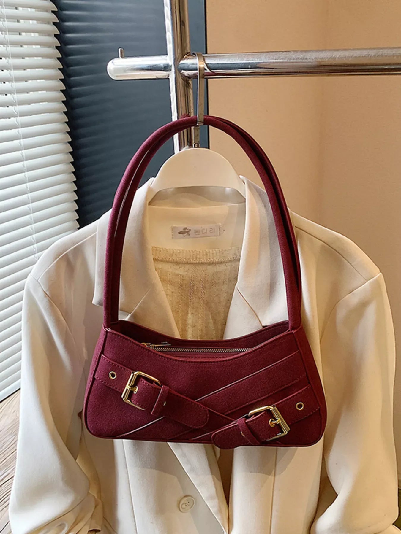 Buckle Decor Shoulder Bag - Makw Official Site