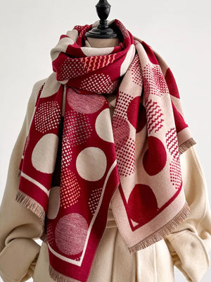Polka Dot Raw Hem Scarf - Makw Official Site