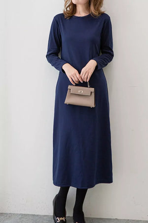 Casual Long Sleeve Midi Dress - Makw Official Site