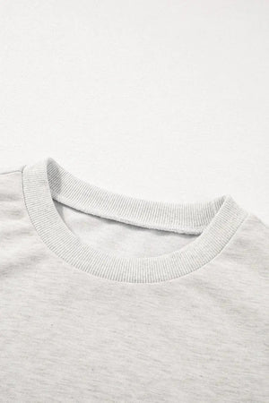 Rhinestone Pearl Detail Round Neck Puff Sleeve Top - Makw Official Site