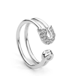 Zircon Double Band Open Ring - Makw Official Site