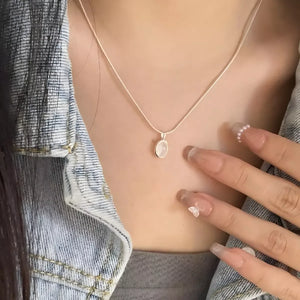 925 Sterling Silver Agate Pendant Necklace - Makw Official Site