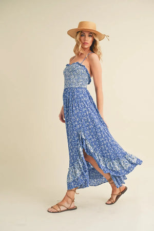 Aemi + Co Ditsy Floral Ruffled Hem Maxi Cami Dress - Makw Official Site