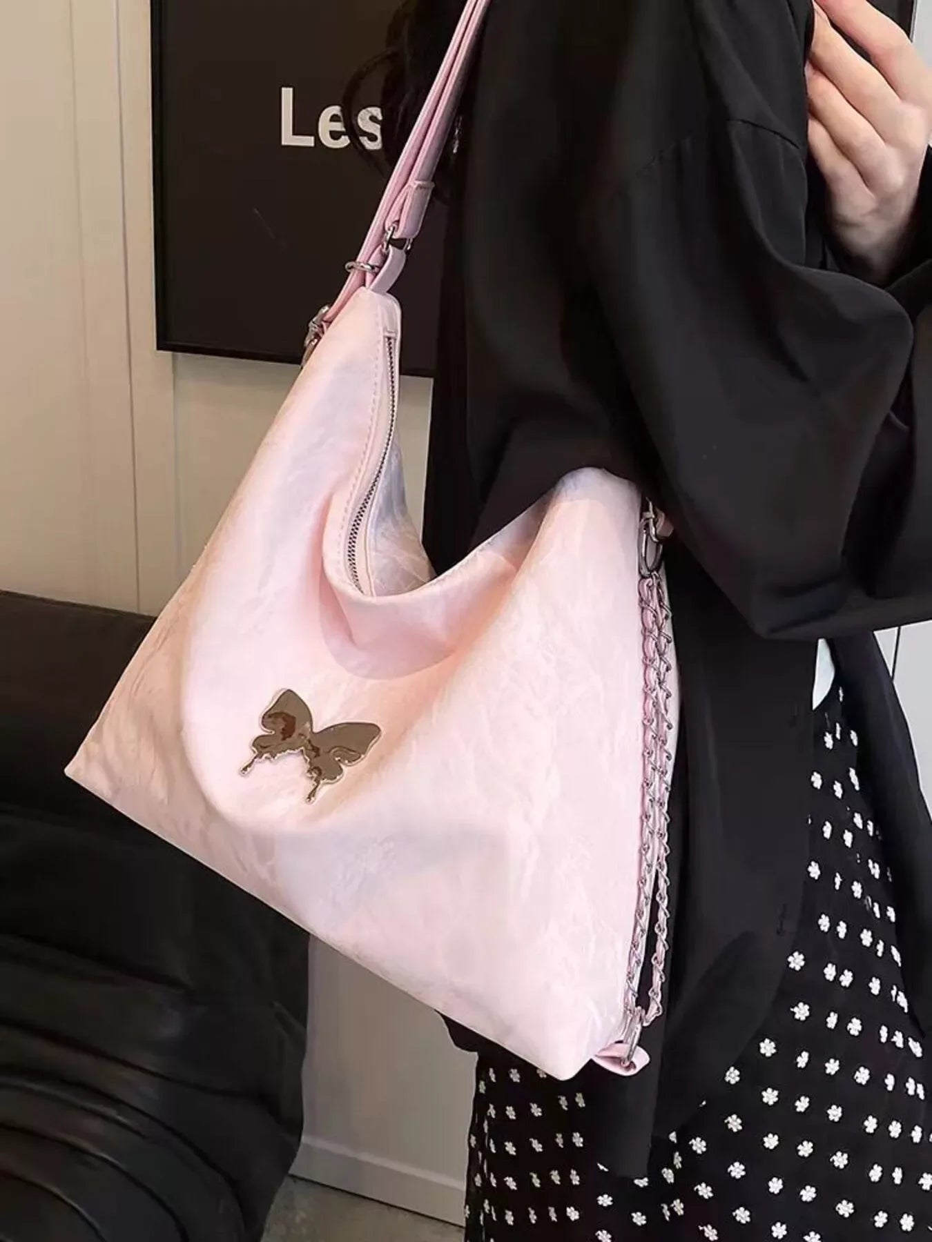 Butterfly Decor Convertible Shoulder Bag - Makw Official Site
