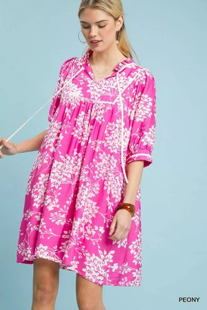 Umgee Floral Babydoll Dress with Pockets - Makw Official Site