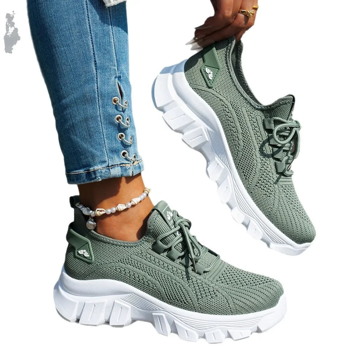 Mesh Lace Up Platform Athletic - Makw Official Site