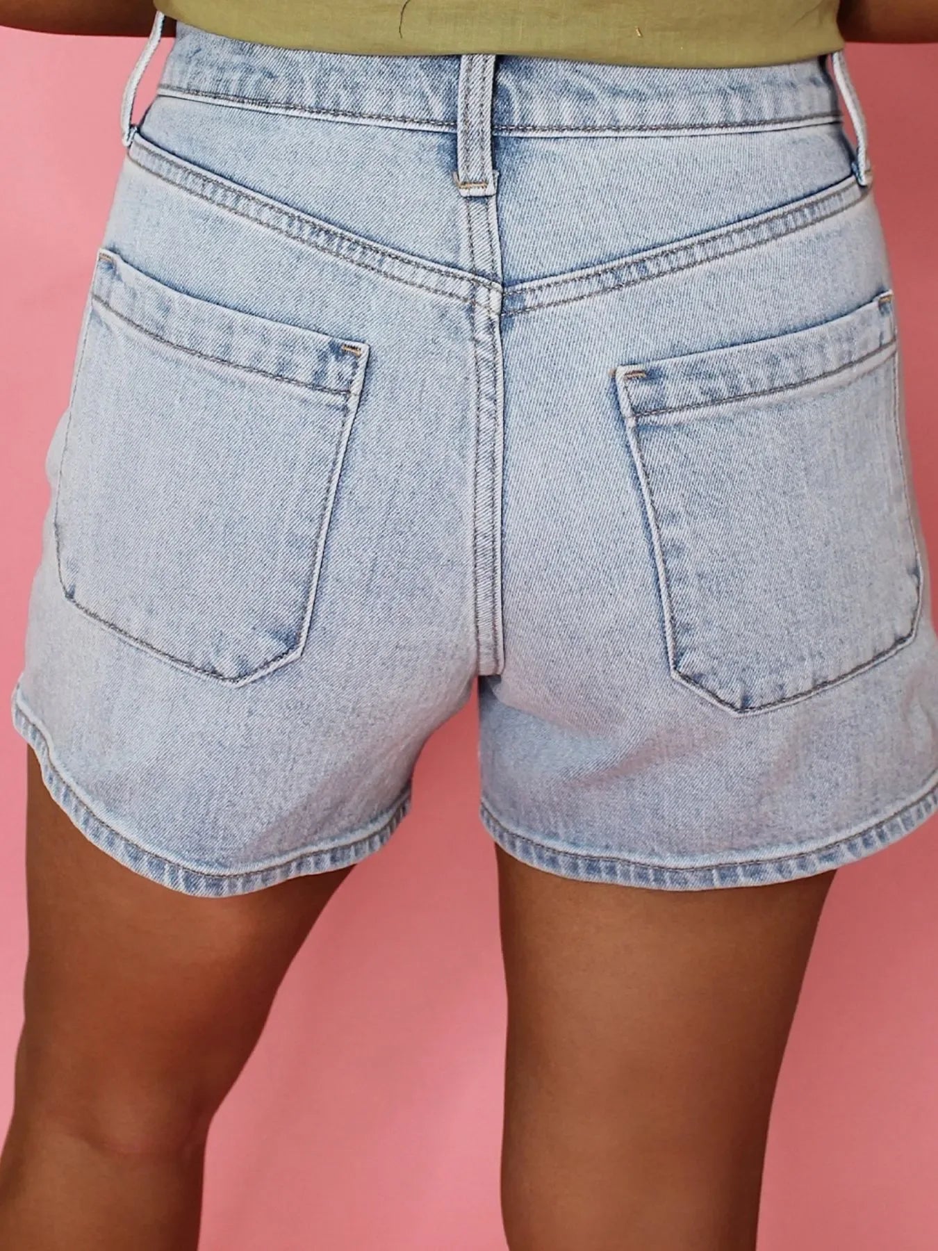 Wash High Rise Denim Shorts - Makw Official Site