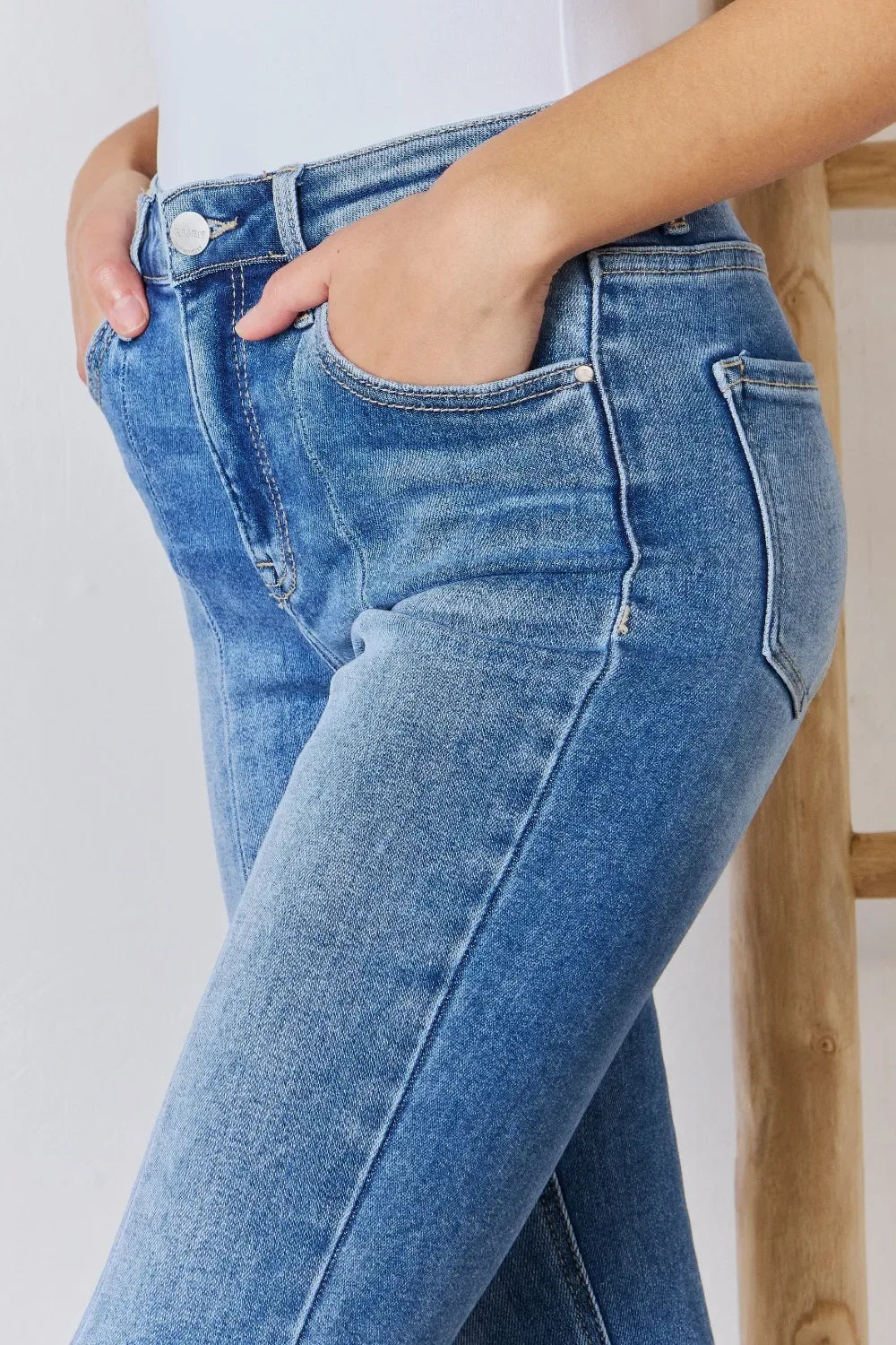 RISEN Full Size High Rise Ankle Flare Jeans - Makw Official Site