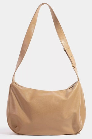 Fame Faux Leather Hobo Crescent Shoulder Bag - Makw Official Site