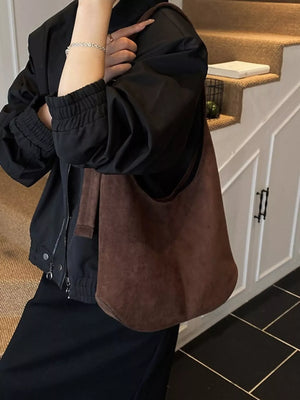 Suede Hobo Shoulder Bag - Makw Official Site
