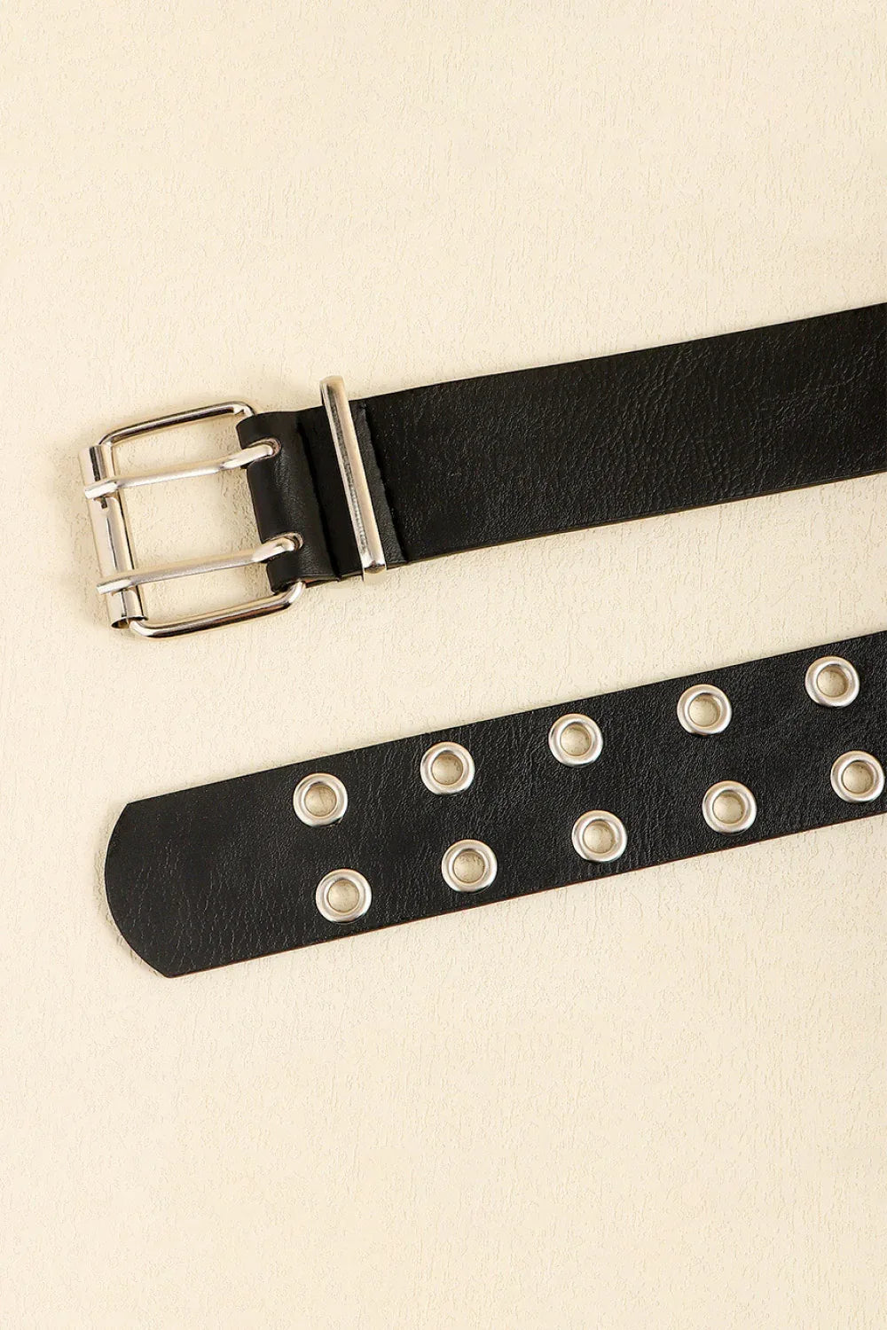 PU Leather Two Row Eyelet Belt - Makw Official Site